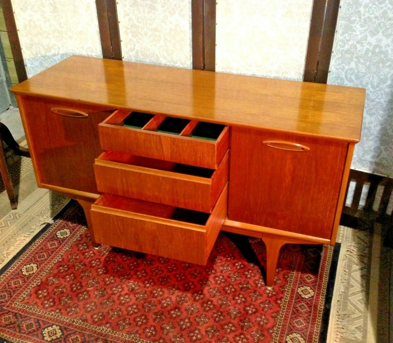 Retro Sideboard By Jentique / Compact Vintage Teak Sideboard