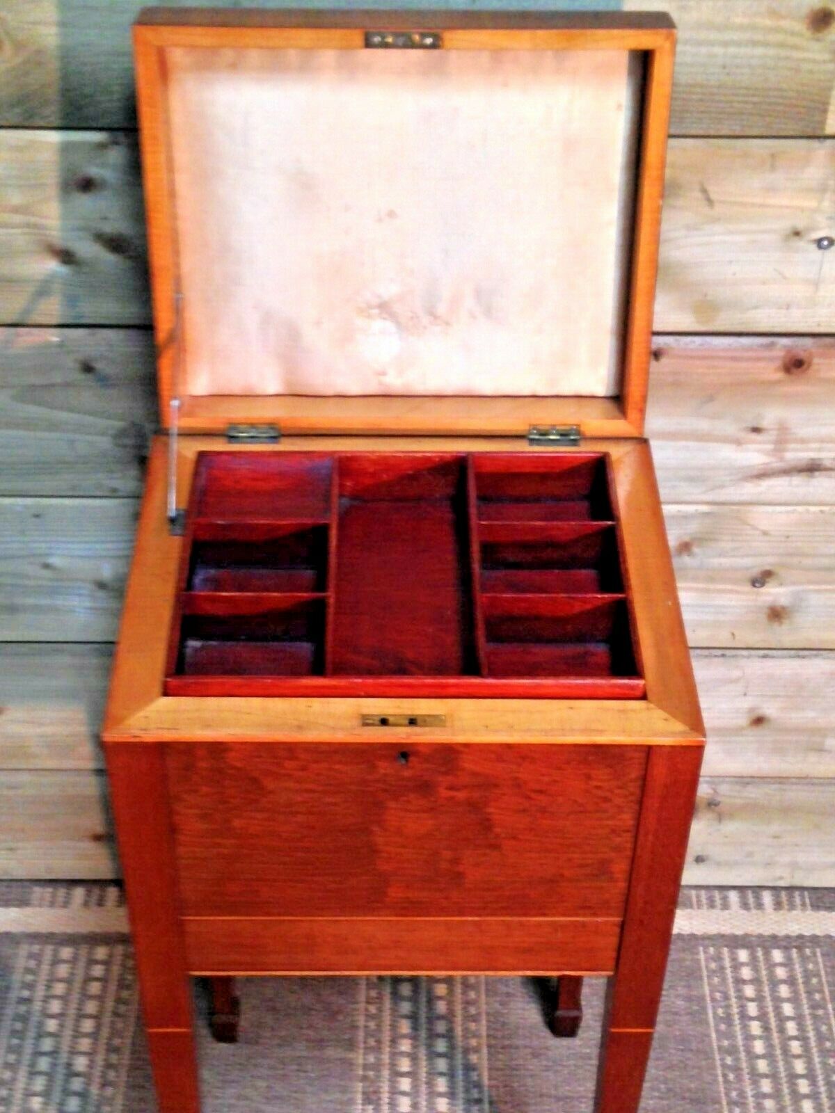 364.....Vintage Mahogany Workbox Sewing Cabinet ( SOLD )