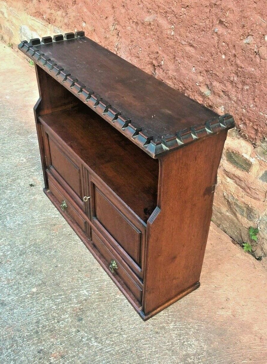Arts And Crafts Antique Wall Cabinet / Antique Walnut Wall Cabinet