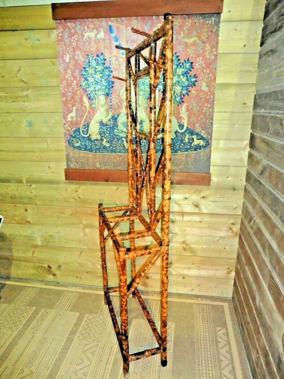 402.....Vintage Bamboo Hall Stand / Early 20th Century Stick Stand ( SOLD )