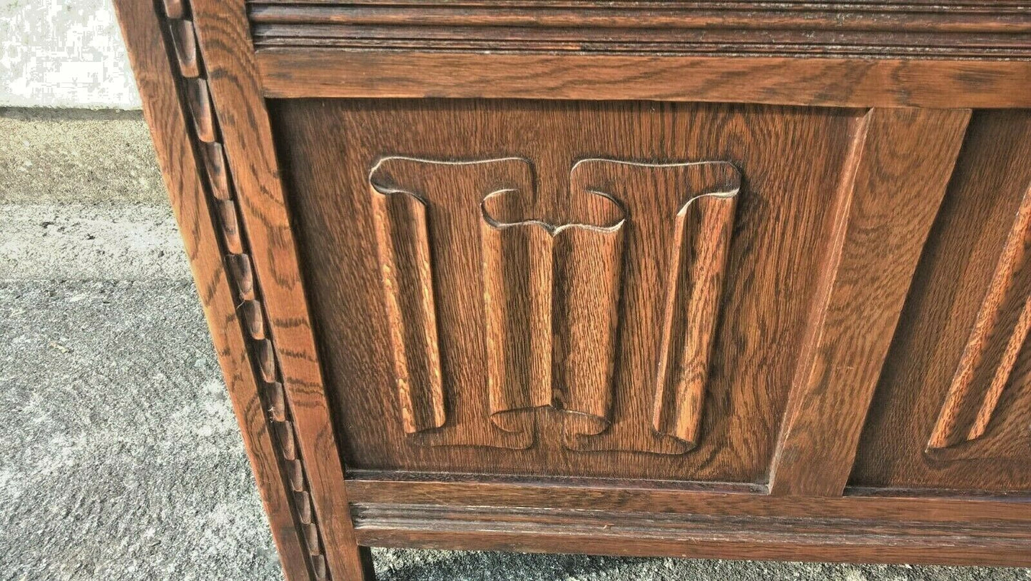Vintage Oak Coffer By Jaycee Carved Oak Storage Chest