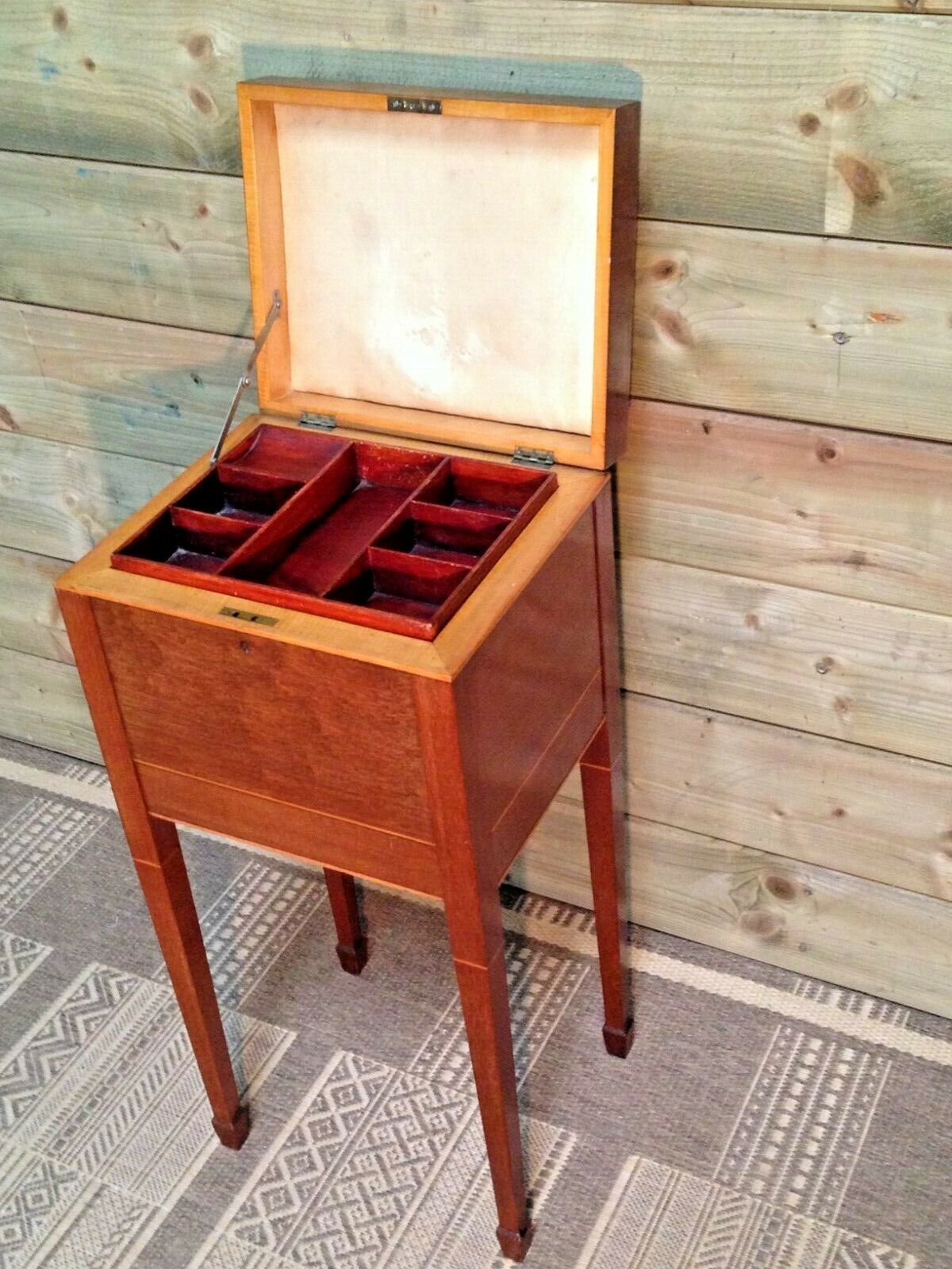 364.....Vintage Mahogany Workbox Sewing Cabinet ( SOLD )