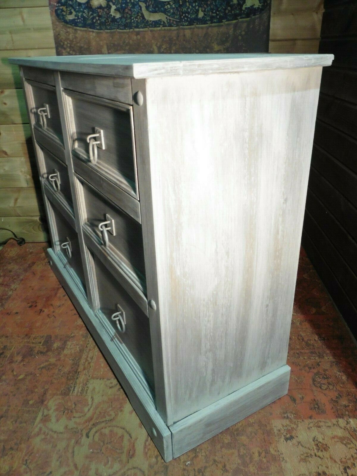 422.....Large Modern Upcycled Chest Of Drawers / Pine Bank Of Drawers