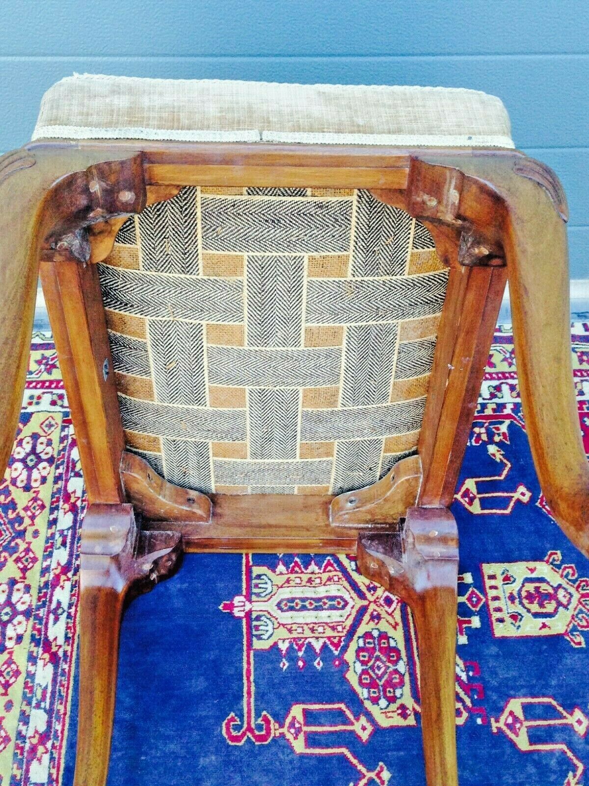 Vintage Stool By Maples / Carved Vintage Stool ( SOLD )