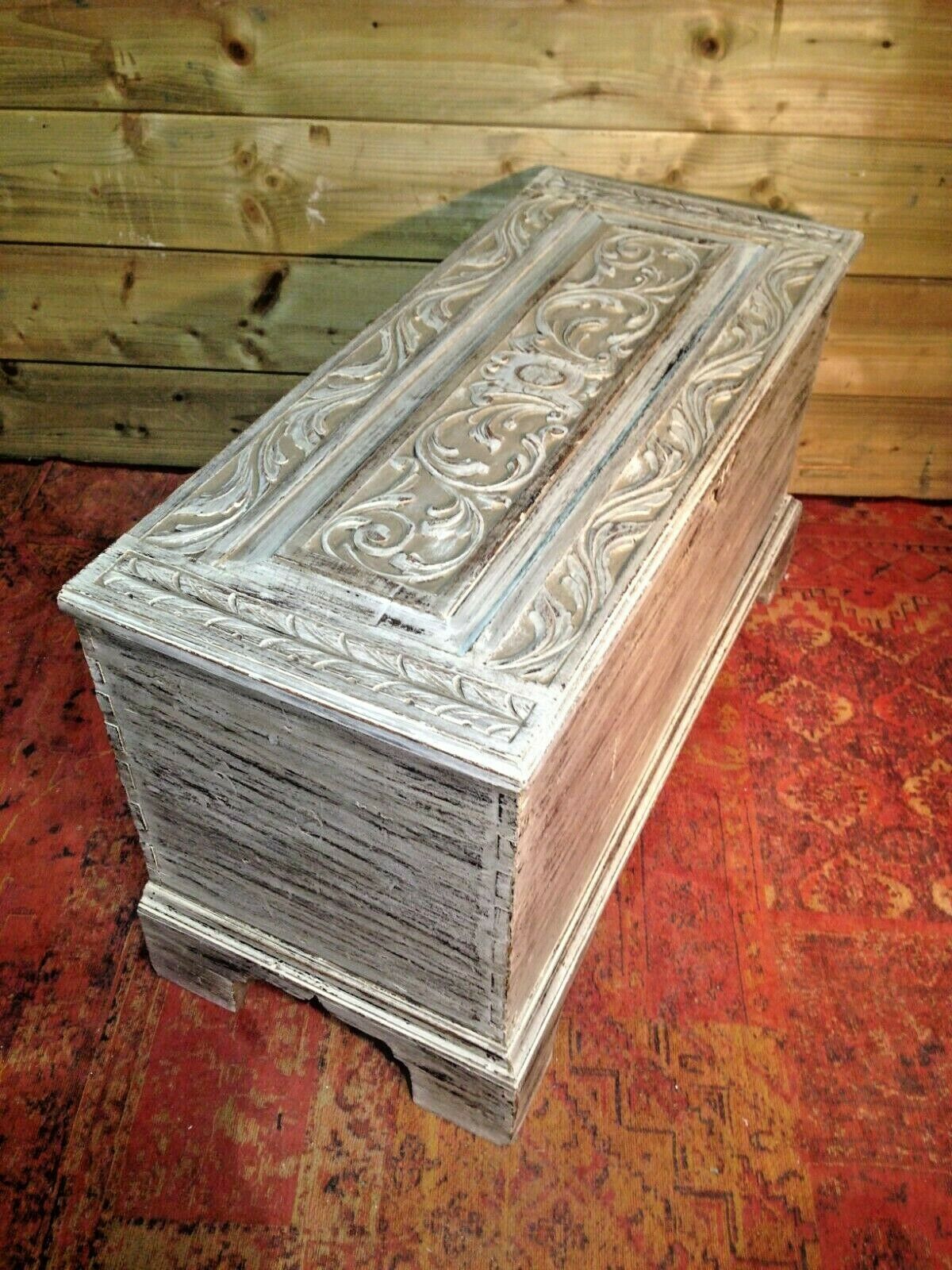 000968...Gorgeous Antique Carved Coffer / Smaller Antique Storage Chest (sold)