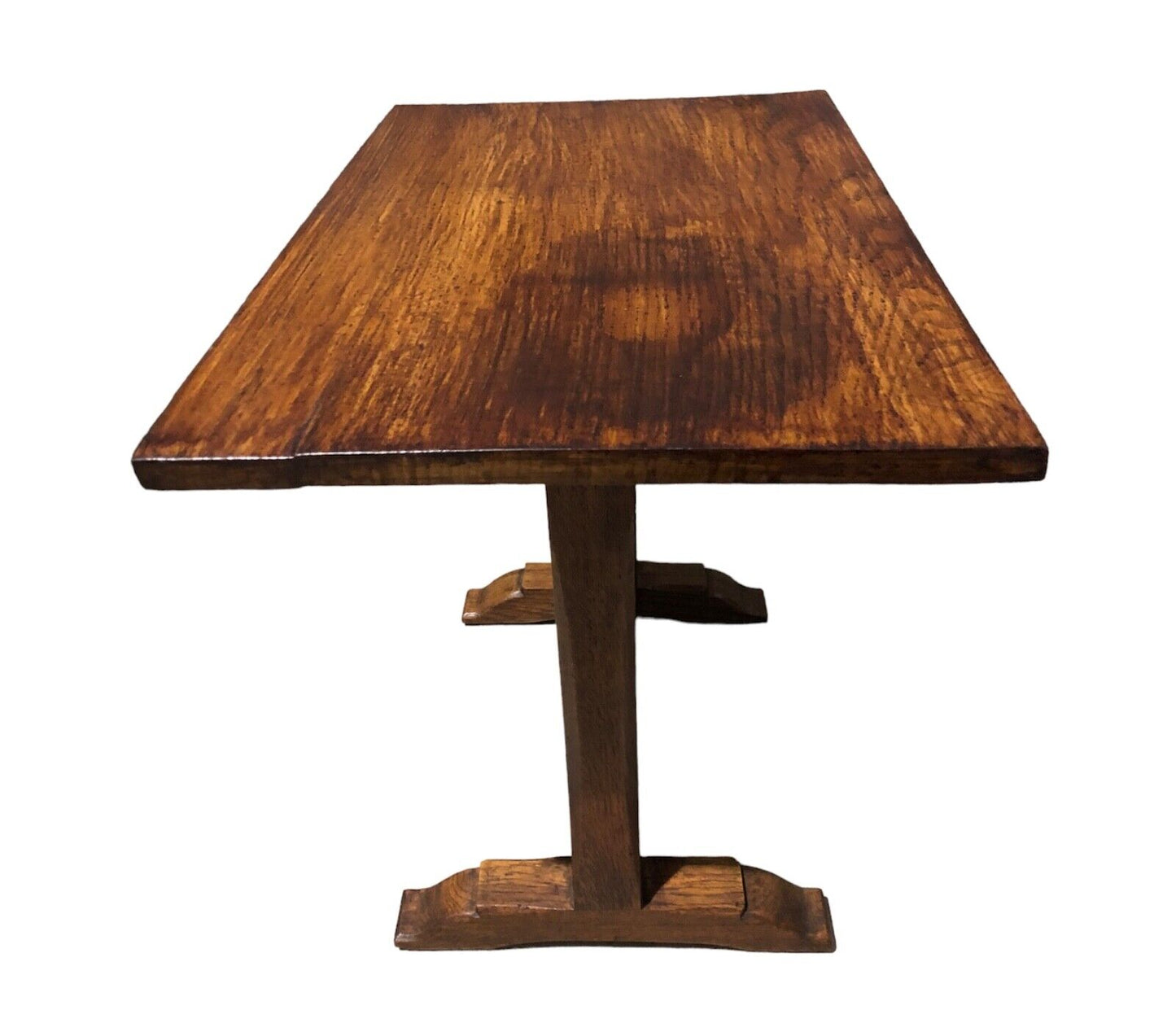 000885....Handsome Pair Of Oak Arts And Crafts Gothic Style Occasional Tables (sold )
