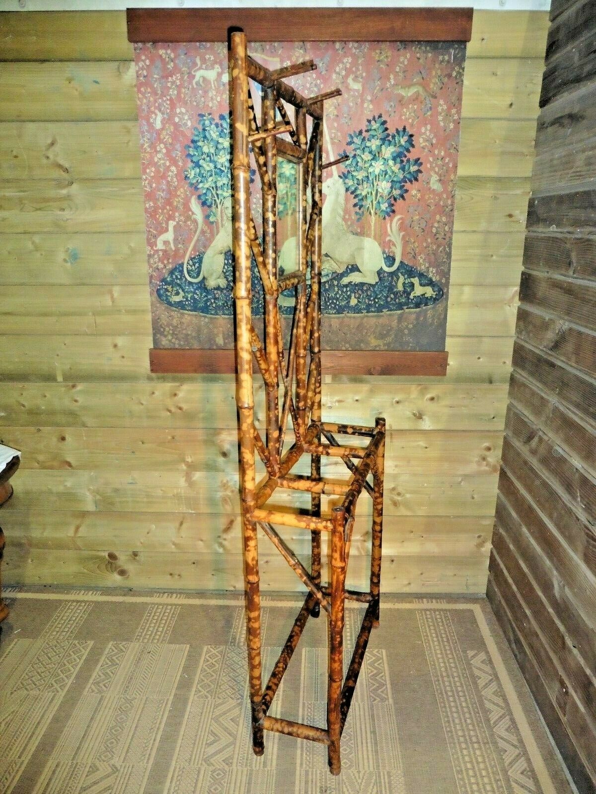 402.....Vintage Bamboo Hall Stand / Early 20th Century Stick Stand ( SOLD )