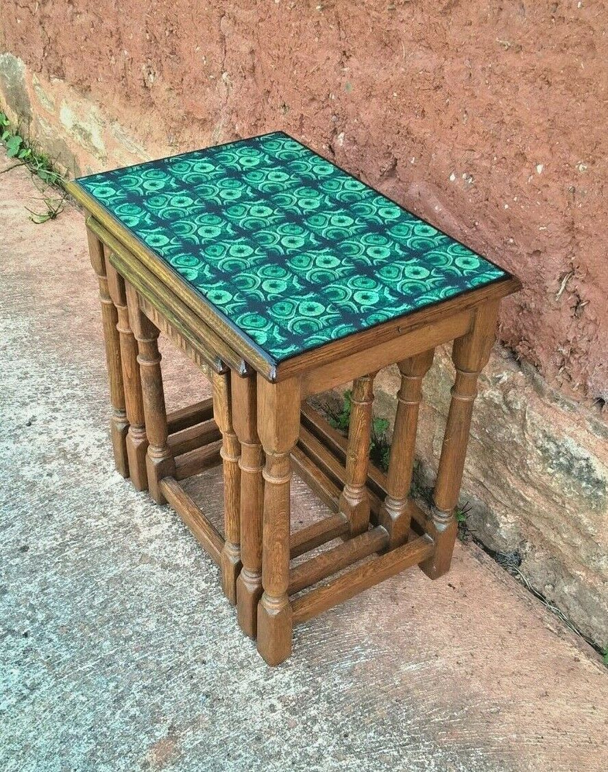 Vintage Oak Nest Of Tables.....Upcycled Cofee Tables