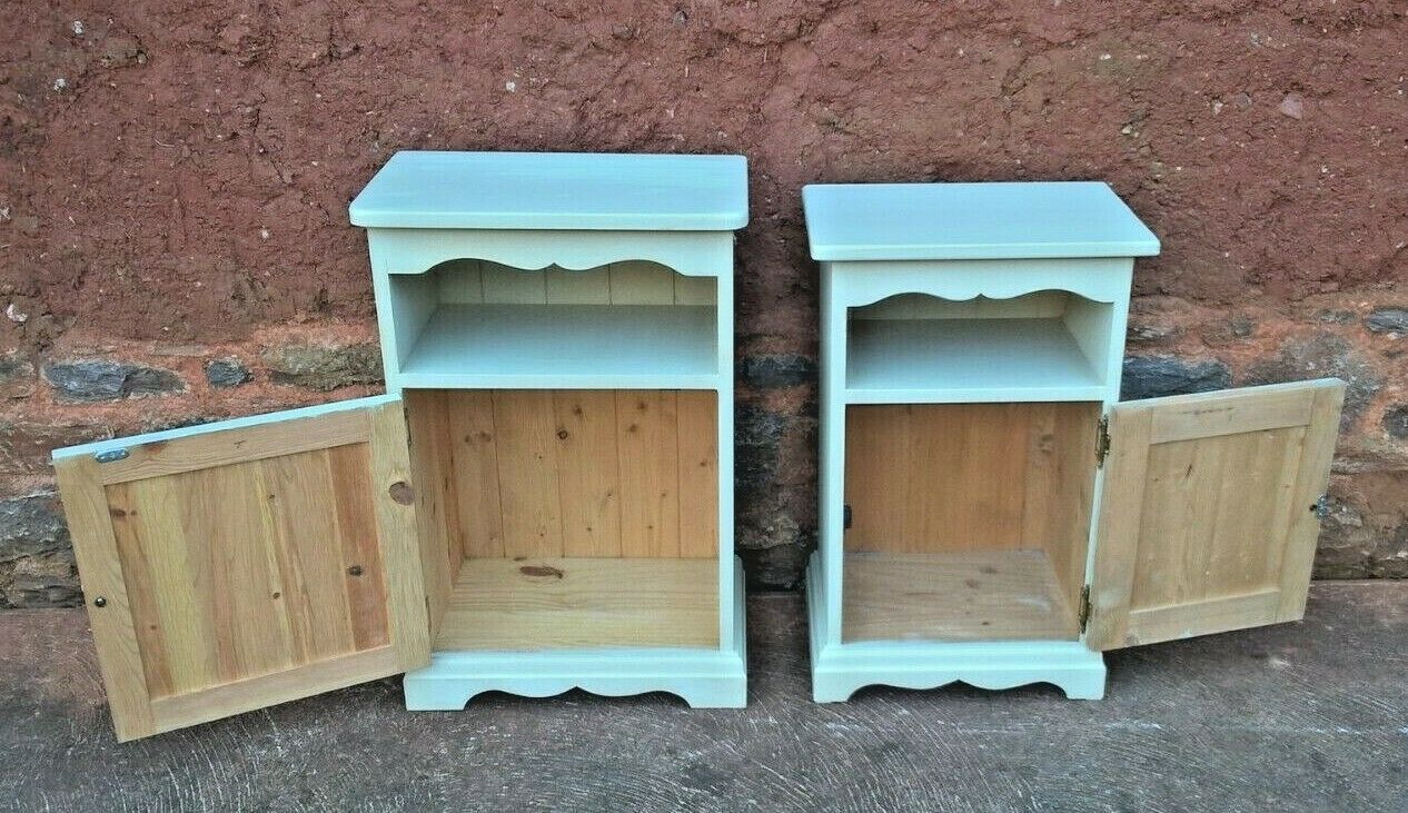 288.....Two Upcycled Bedside Cabinets / Matched Pair Of Bedside Cupboards ( SOLD )