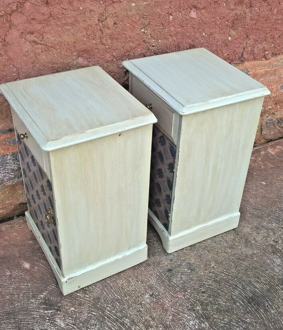 Pair Of Vintage Bedside Cabinets / Upcycled Bedside Tables