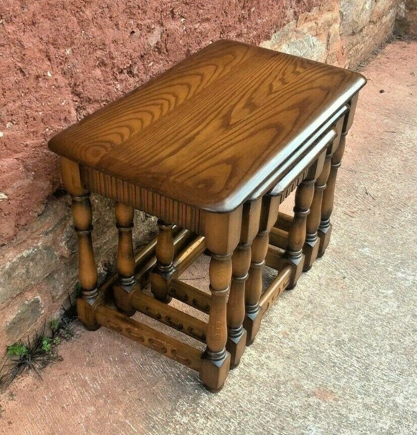 Nest Of Tables Made By Priory Furniture Vintage Nest Of Three Coffee Tables