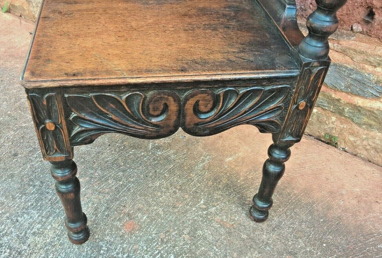 Gorgeous Antique Carved Oak Corner Chair