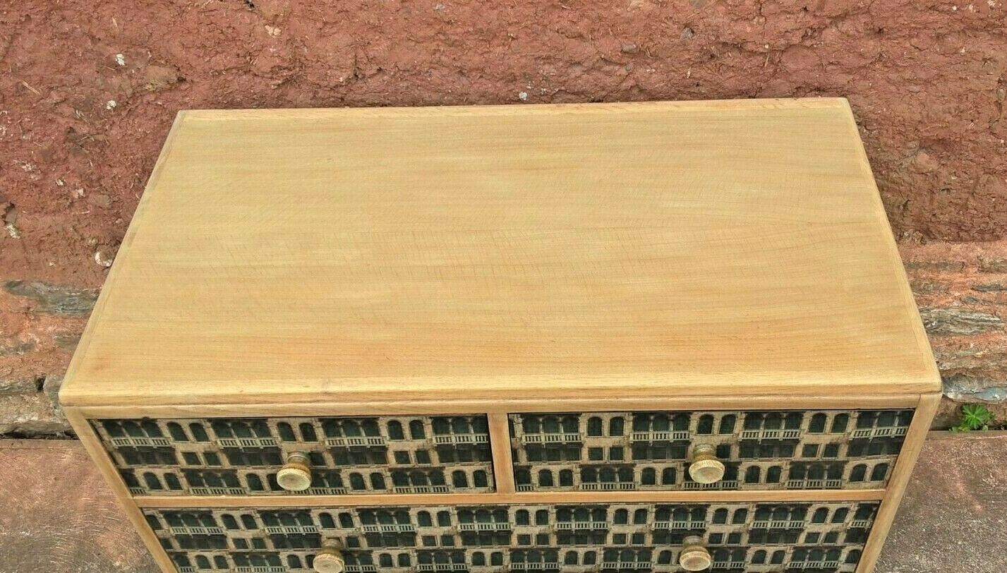 317.....Retro Oak Chest Drawers Upcycled Retro Chest ( SOLD )