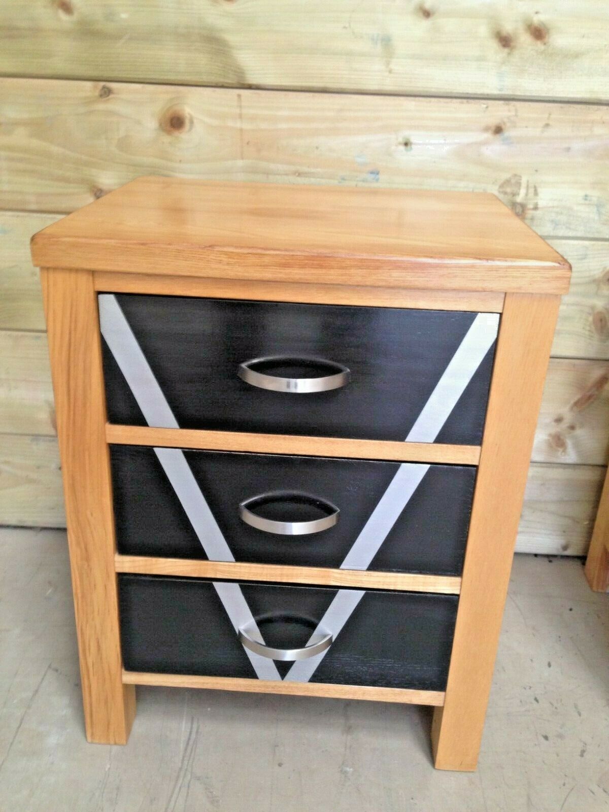 359.....Pair Of Bedside Chests, Bedside Cabinets Refinished In Art Deco Style ( SOLD )