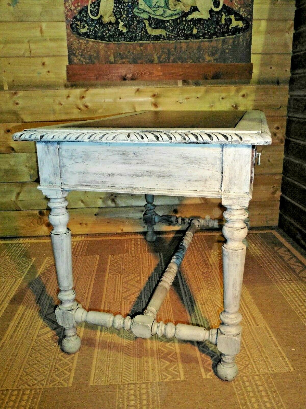 398......Stunning Antique Carved Oak Library Table / Antique Desk ( SOLD )