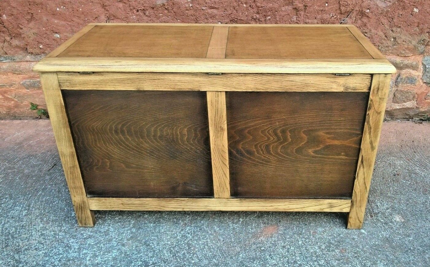 Vintage Oak Coffer / Linen Fold Blanket Box / Oak Chest