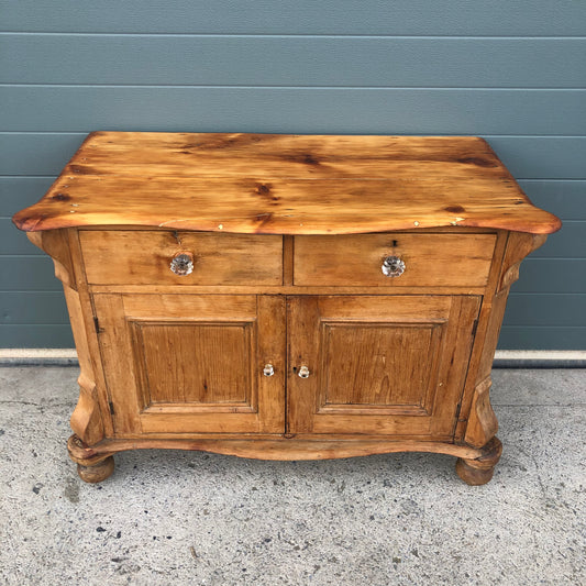 Antique Small Pine Sideboard / Stripped Pine Cupboard ( SOLD )