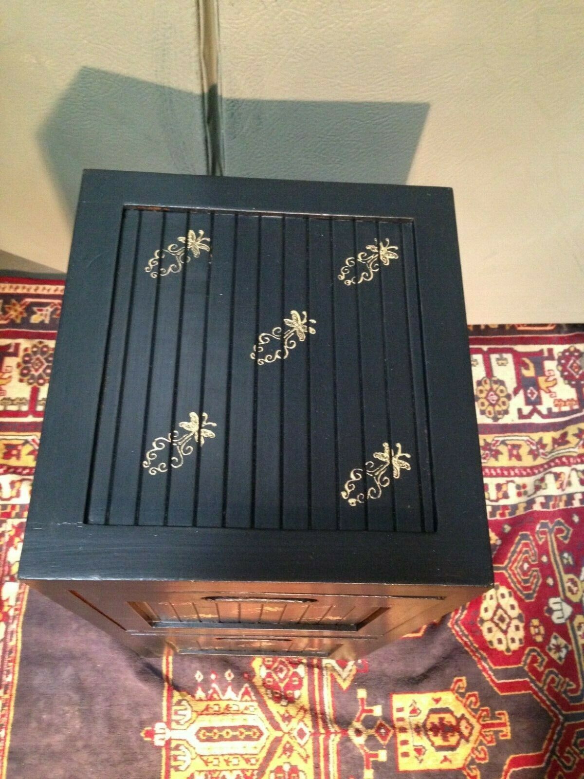 235.....A Pair Of Oriental Style Bedside Chests / Upcycled Bedside Cabinets ( SOLD )