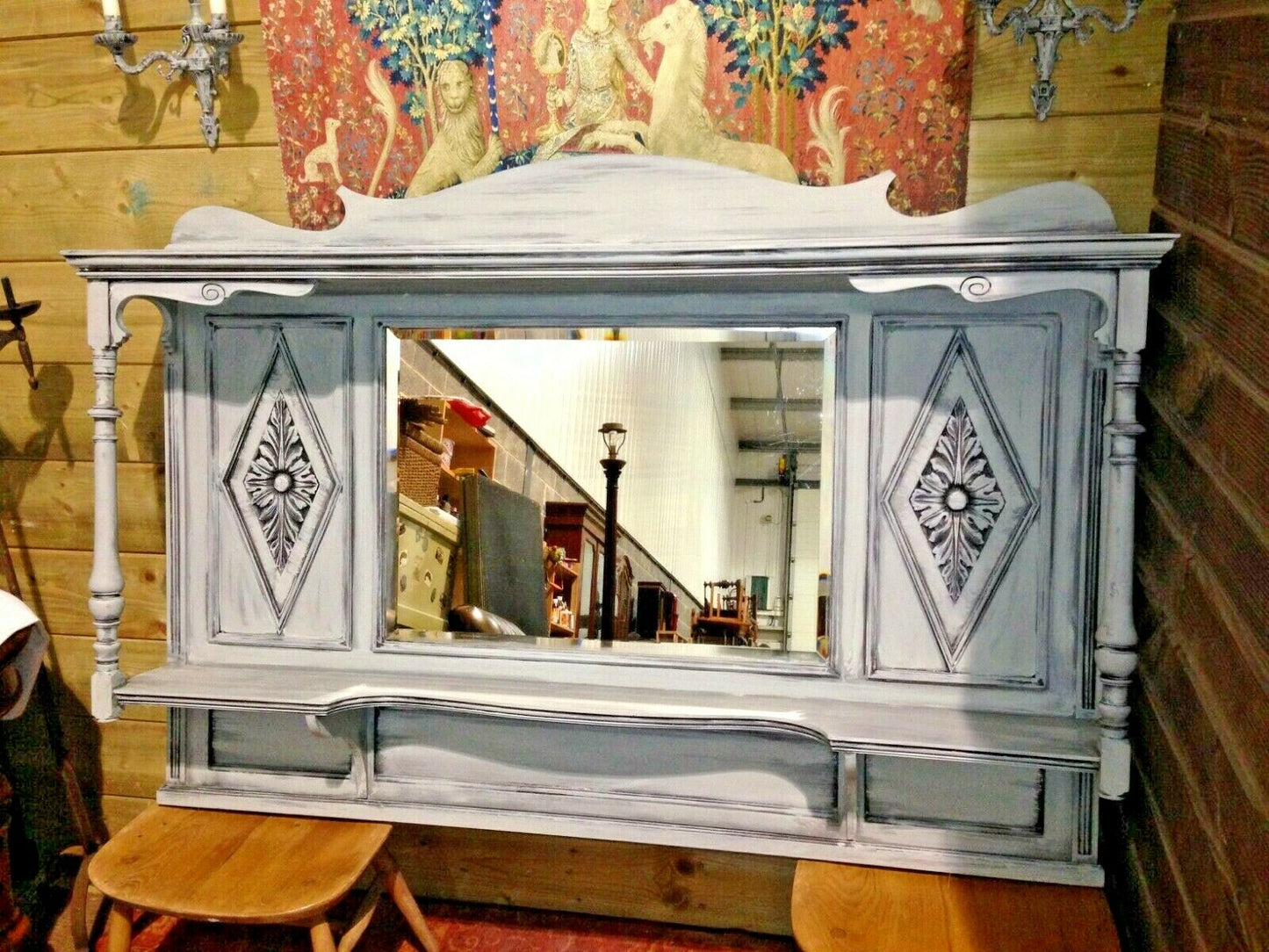 421.....Stunning Vintage Overmantel Mirror / Overmantle Mirror ( SOLD )