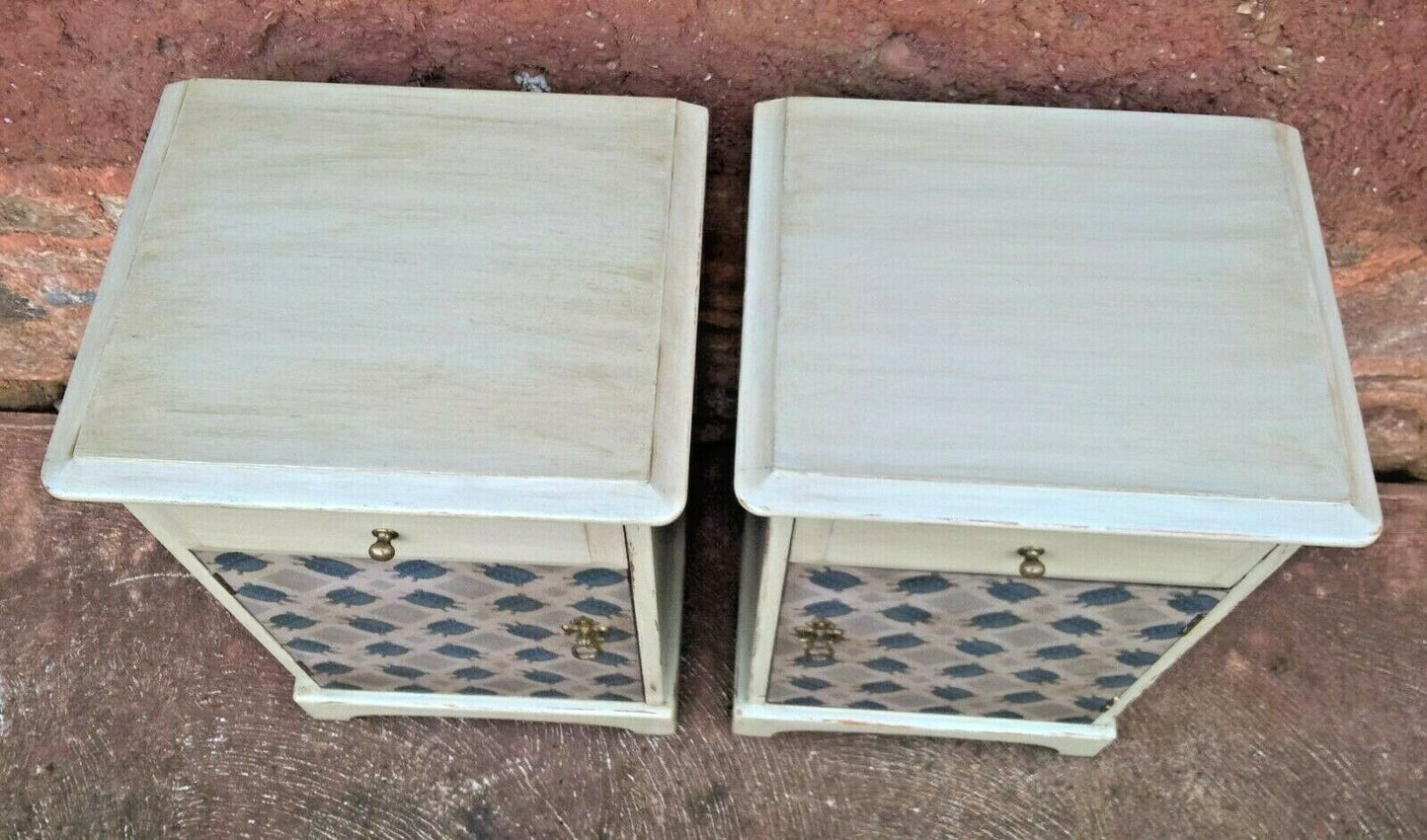 Pair Of Vintage Bedside Cabinets / Upcycled Bedside Tables