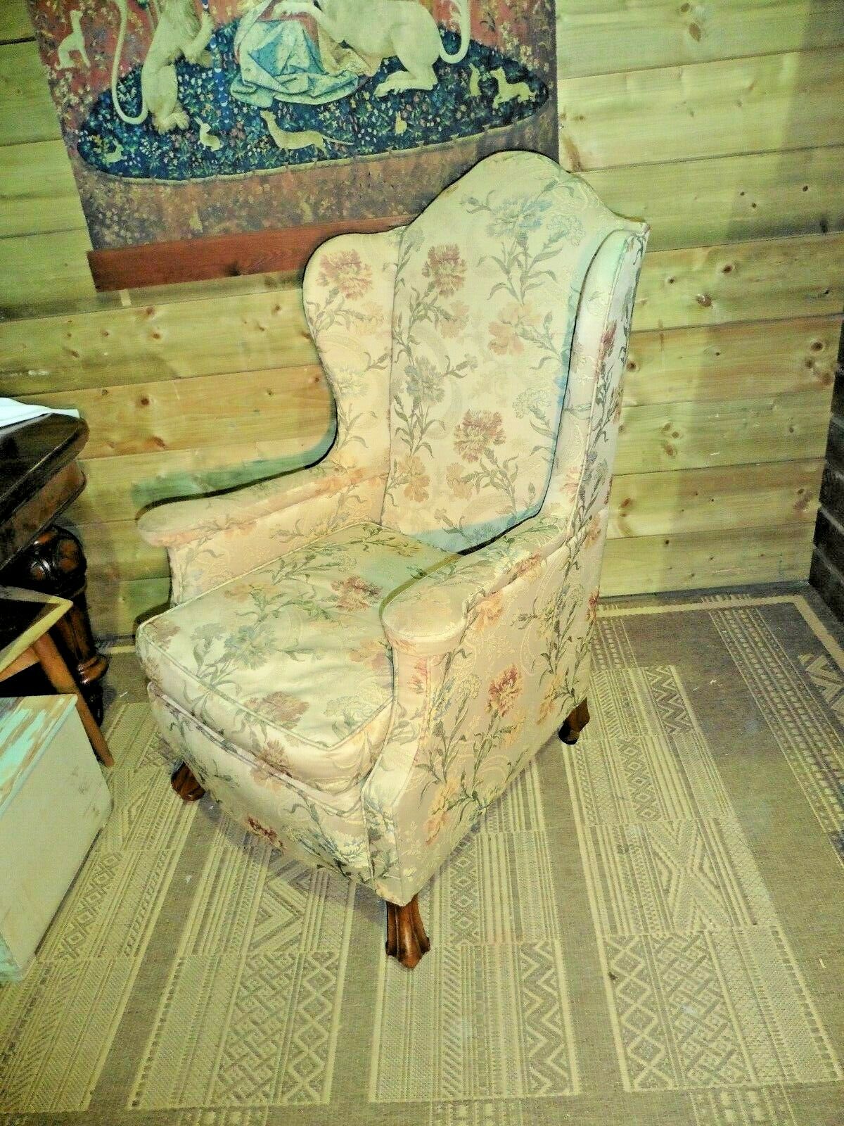 397.....Vintage Wing Armchair / Early 20th Century Wingback Chair
