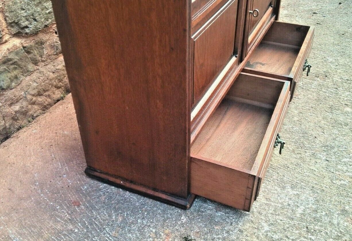 Arts And Crafts Antique Wall Cabinet / Antique Walnut Wall Cabinet
