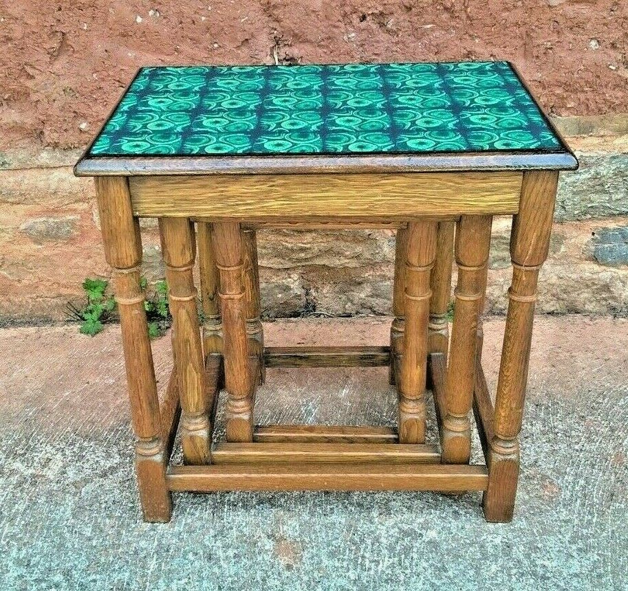 Vintage Oak Nest Of Tables.....Upcycled Cofee Tables