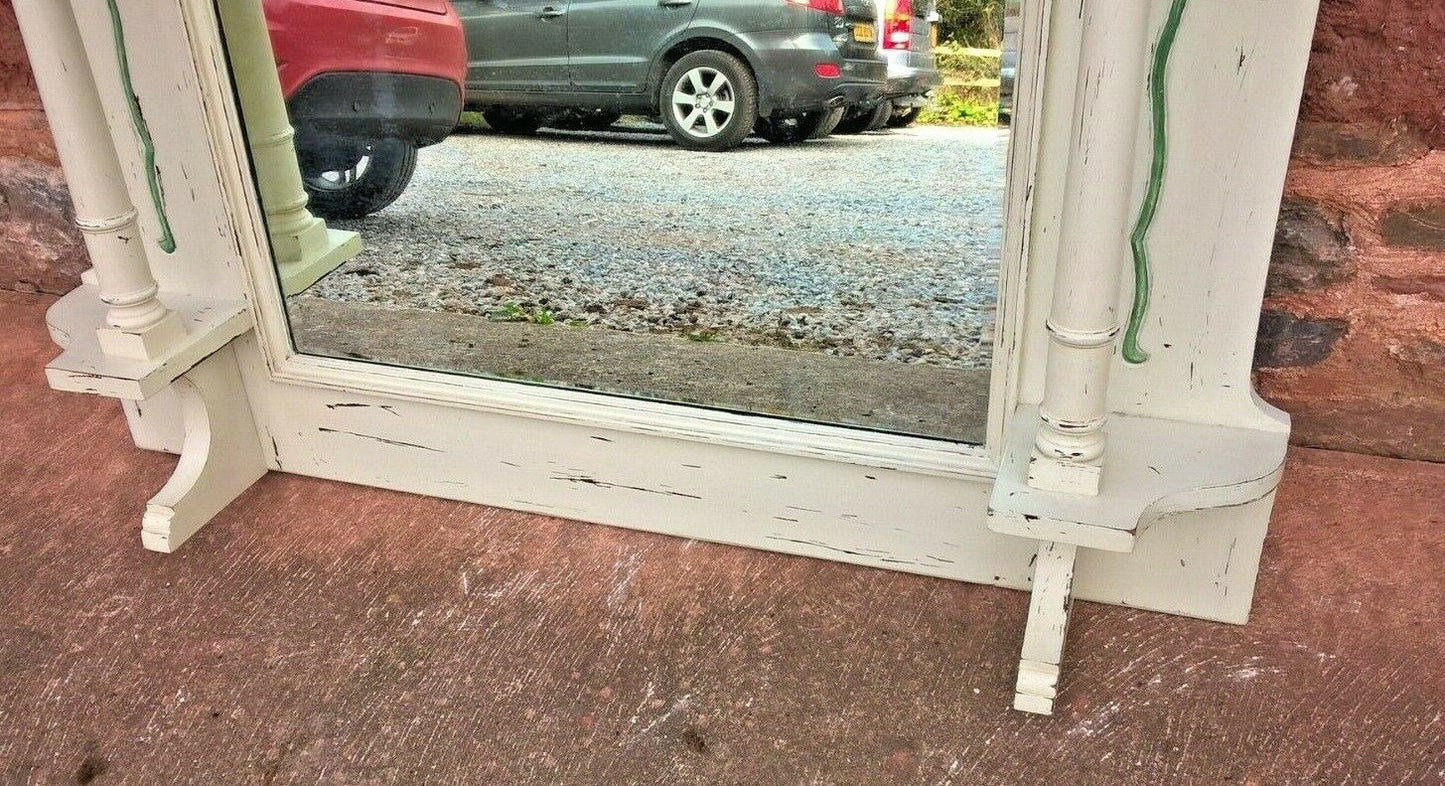 Art Nouveau Overmantel Mirror / Carved Frame Mirror