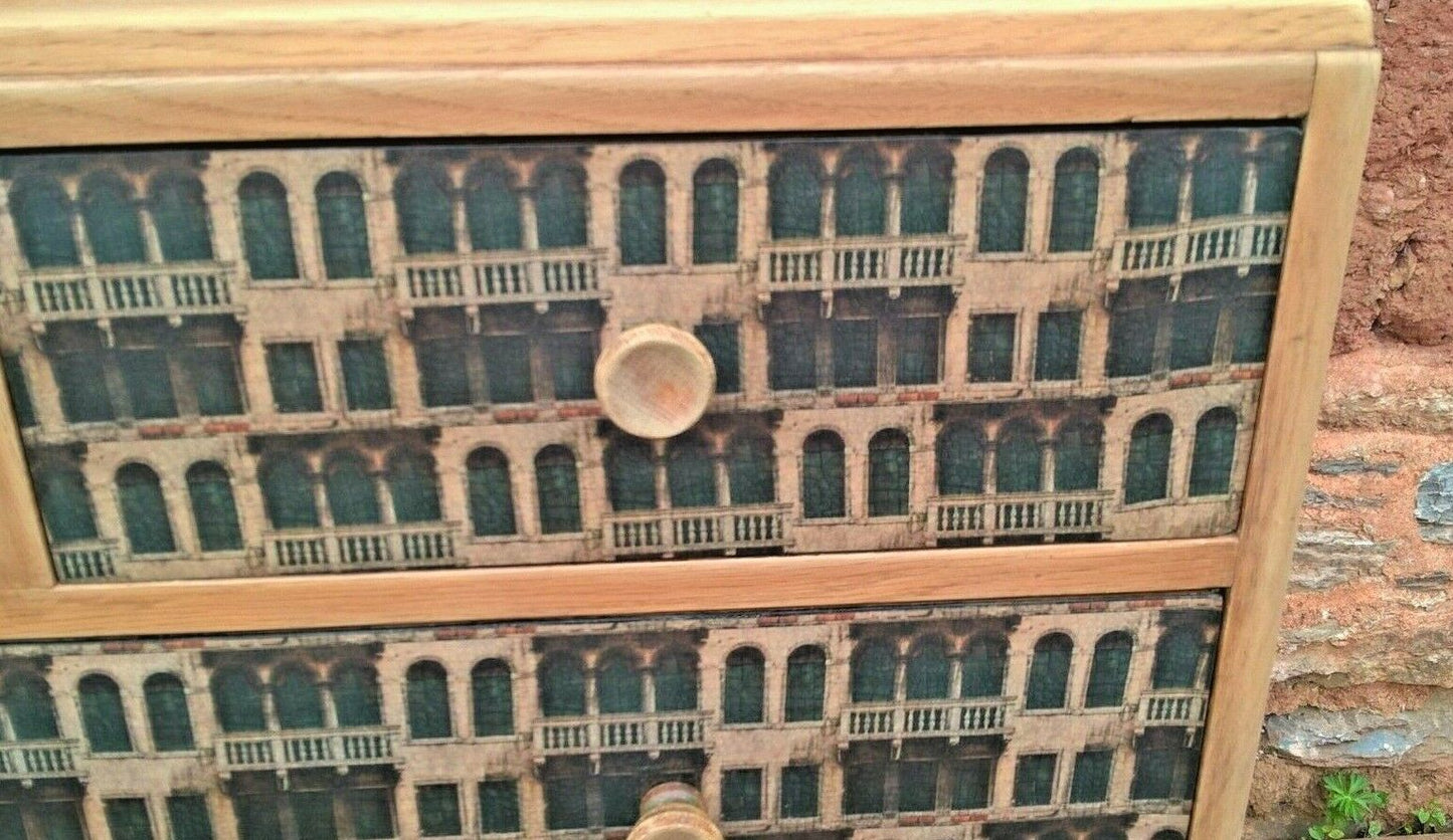 317.....Retro Oak Chest Drawers Upcycled Retro Chest ( SOLD )