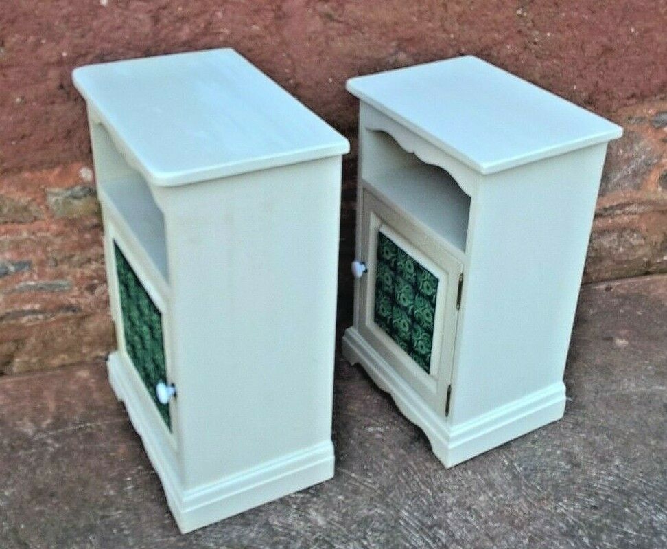 288.....Two Upcycled Bedside Cabinets / Matched Pair Of Bedside Cupboards ( SOLD )