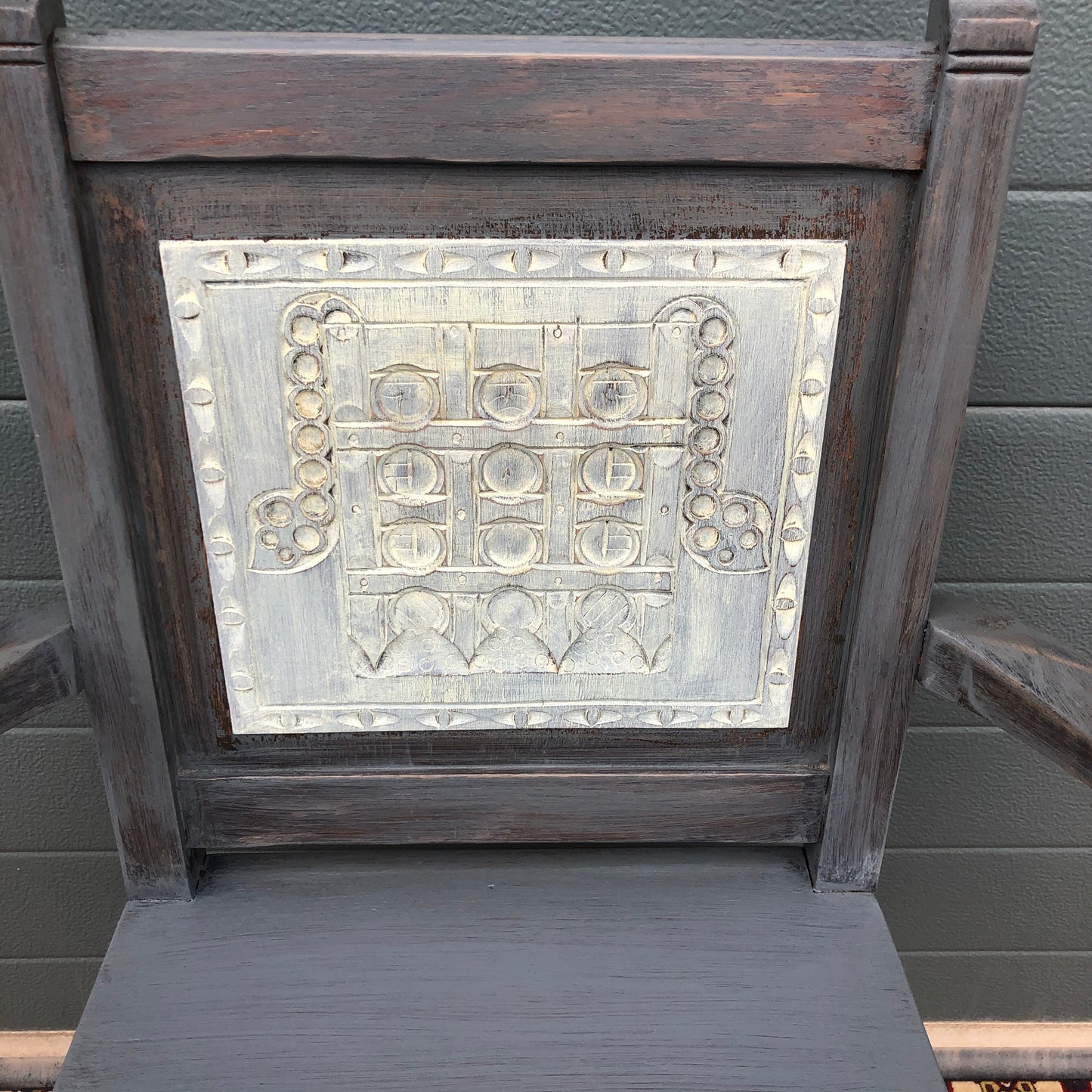 A Pair Of Carved Oak Carver Chairs / Vintage Hall Chairs ( SOLD )