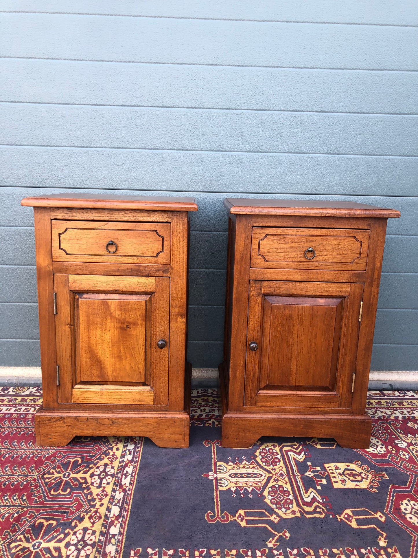 A Pair Of Solid Teak Vintage Bedside Cabinets / Vintage Bedside Tables ( SOLD )