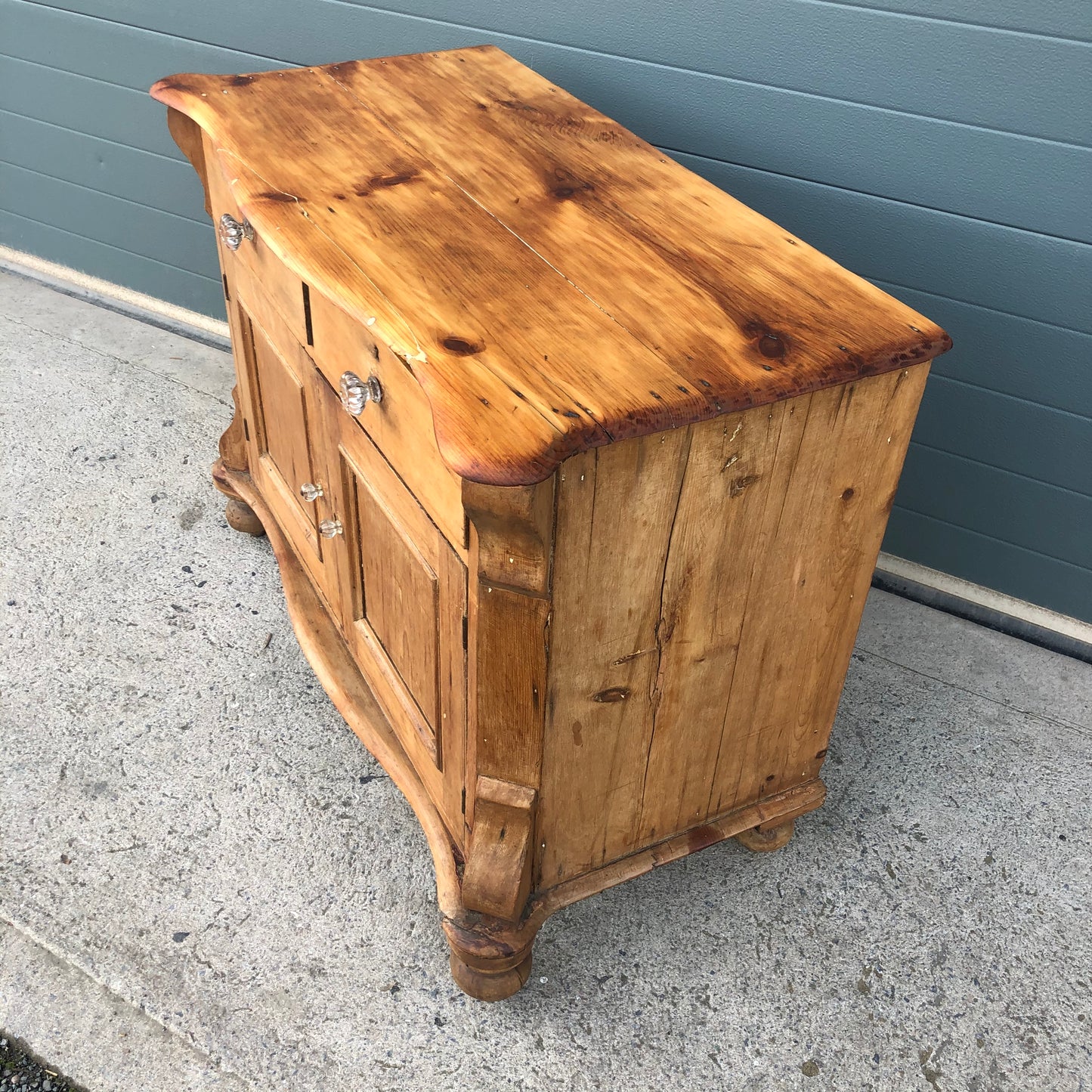 Antique Small Pine Sideboard / Stripped Pine Cupboard ( SOLD )