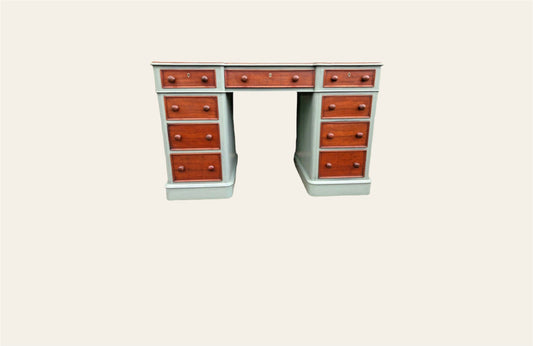 Handsome Victorian Refinished Mahogany Pedestal Desk ( sold )