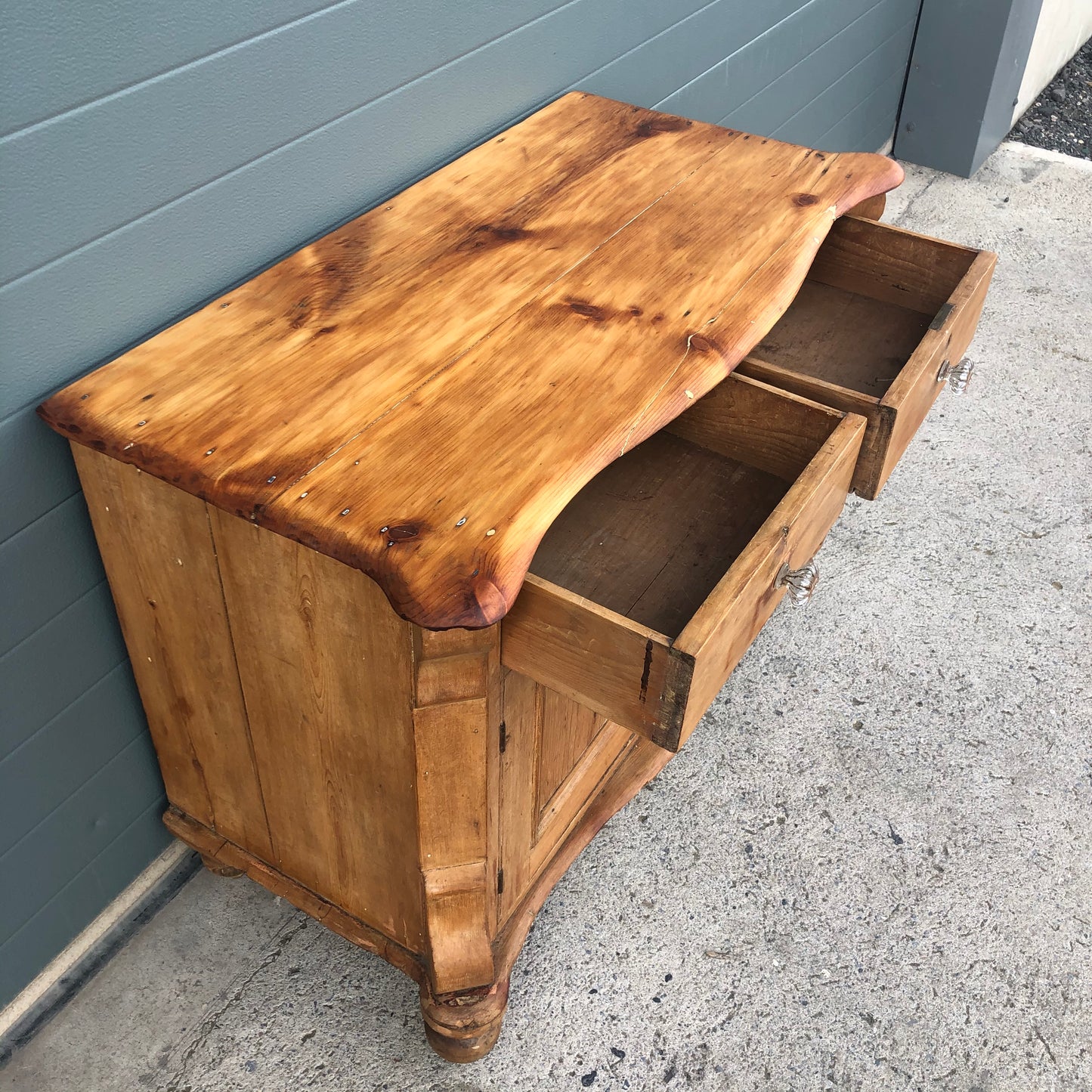 Antique Small Pine Sideboard / Stripped Pine Cupboard ( SOLD )