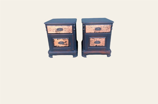 068.....Pair Of Upcycled Bedside Tables