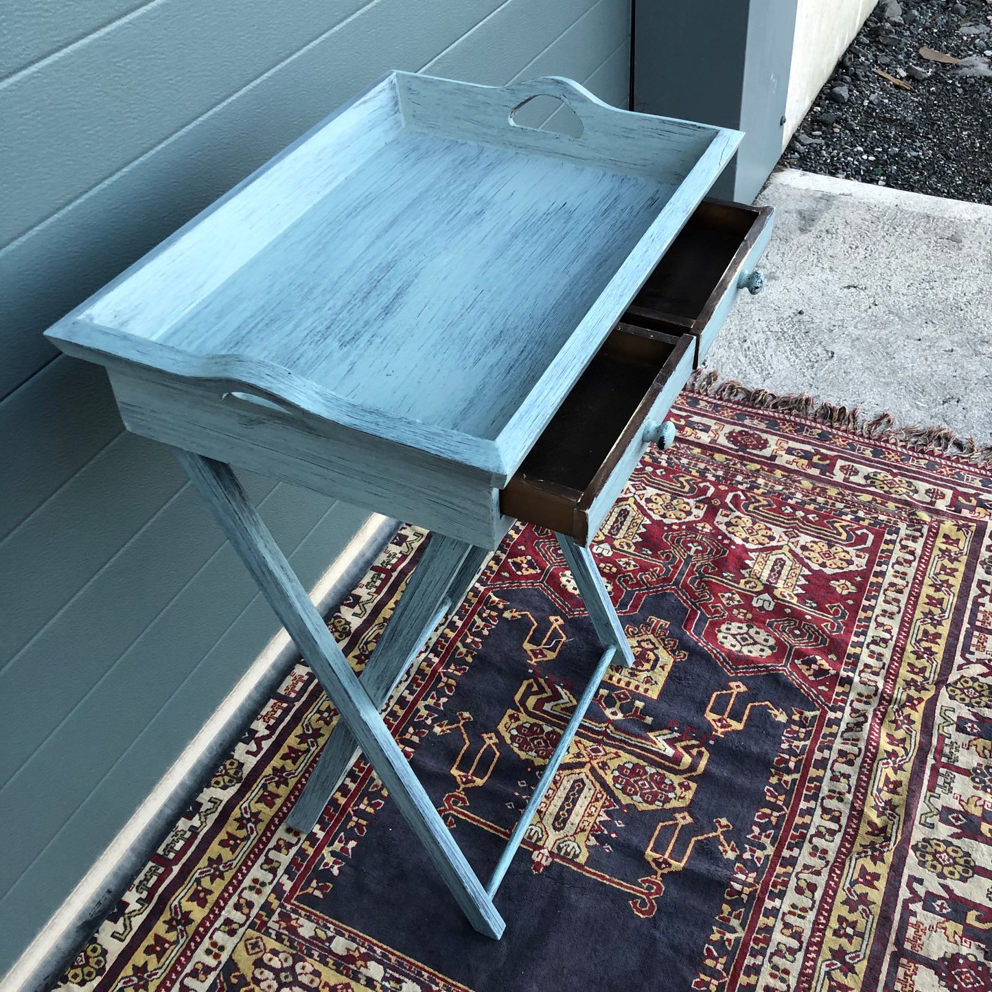 Vintage Butlers Tray On Stand / Shabby Chic Butlers Tray ( SOLD )