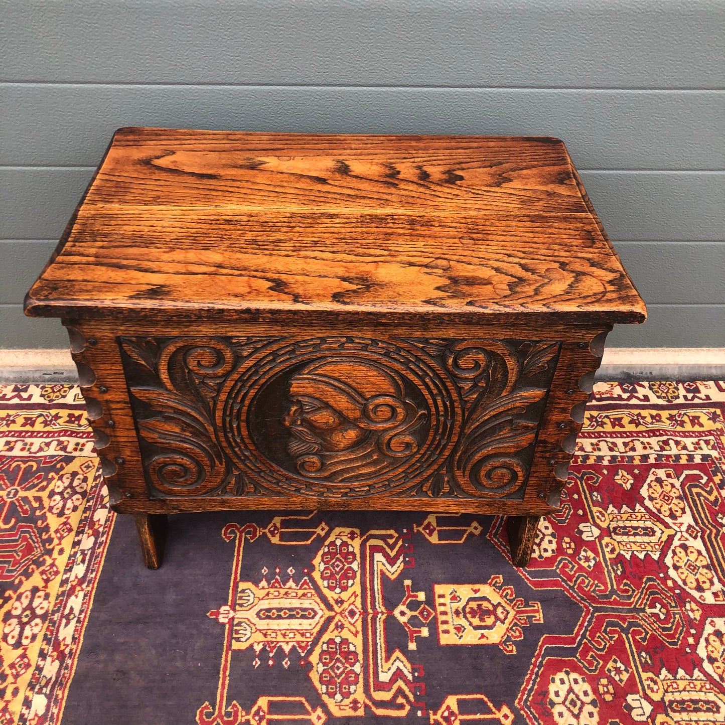 Gorgeous Carved Oak Small Chest / Vintage Carved Box ( SOLD )