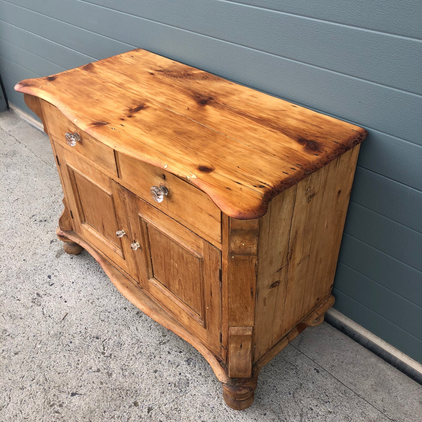 Antique Small Pine Sideboard / Stripped Pine Cupboard ( SOLD )