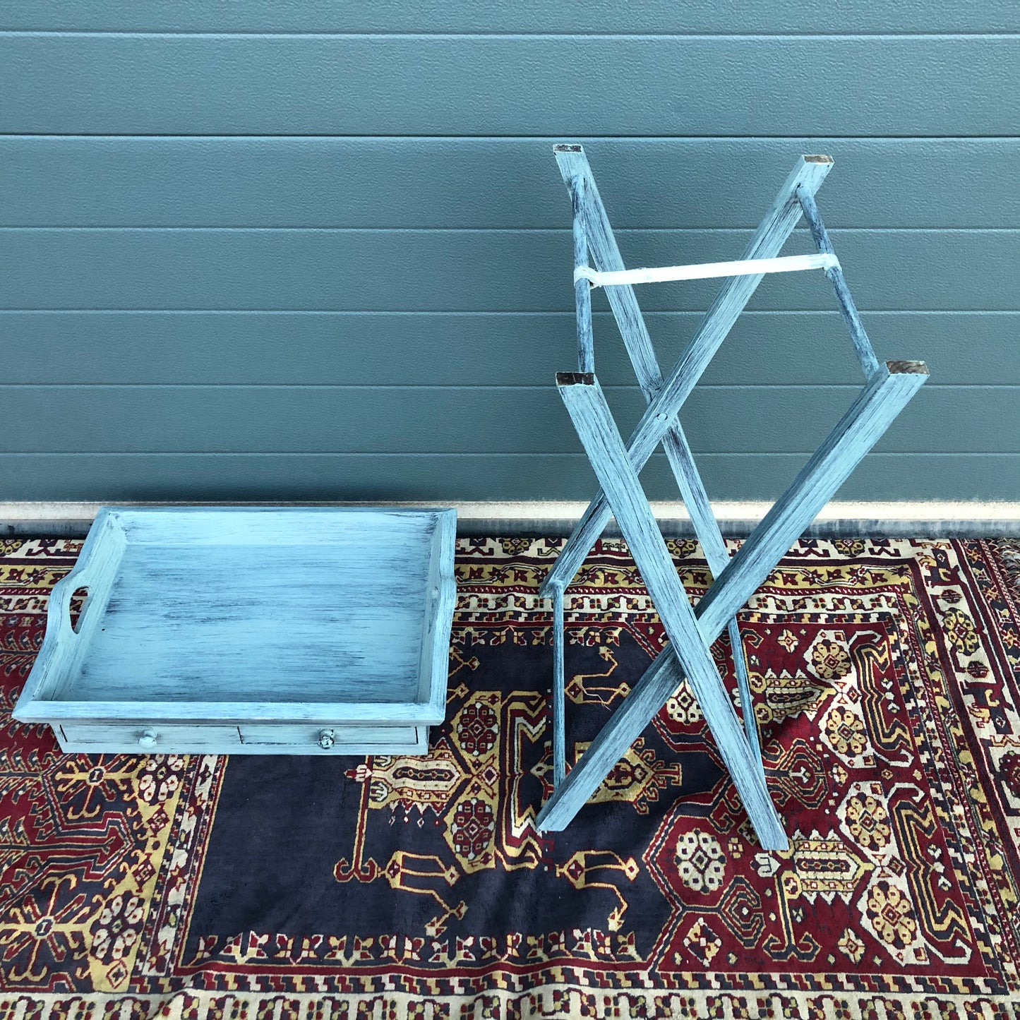 Vintage Butlers Tray On Stand / Shabby Chic Butlers Tray ( SOLD )