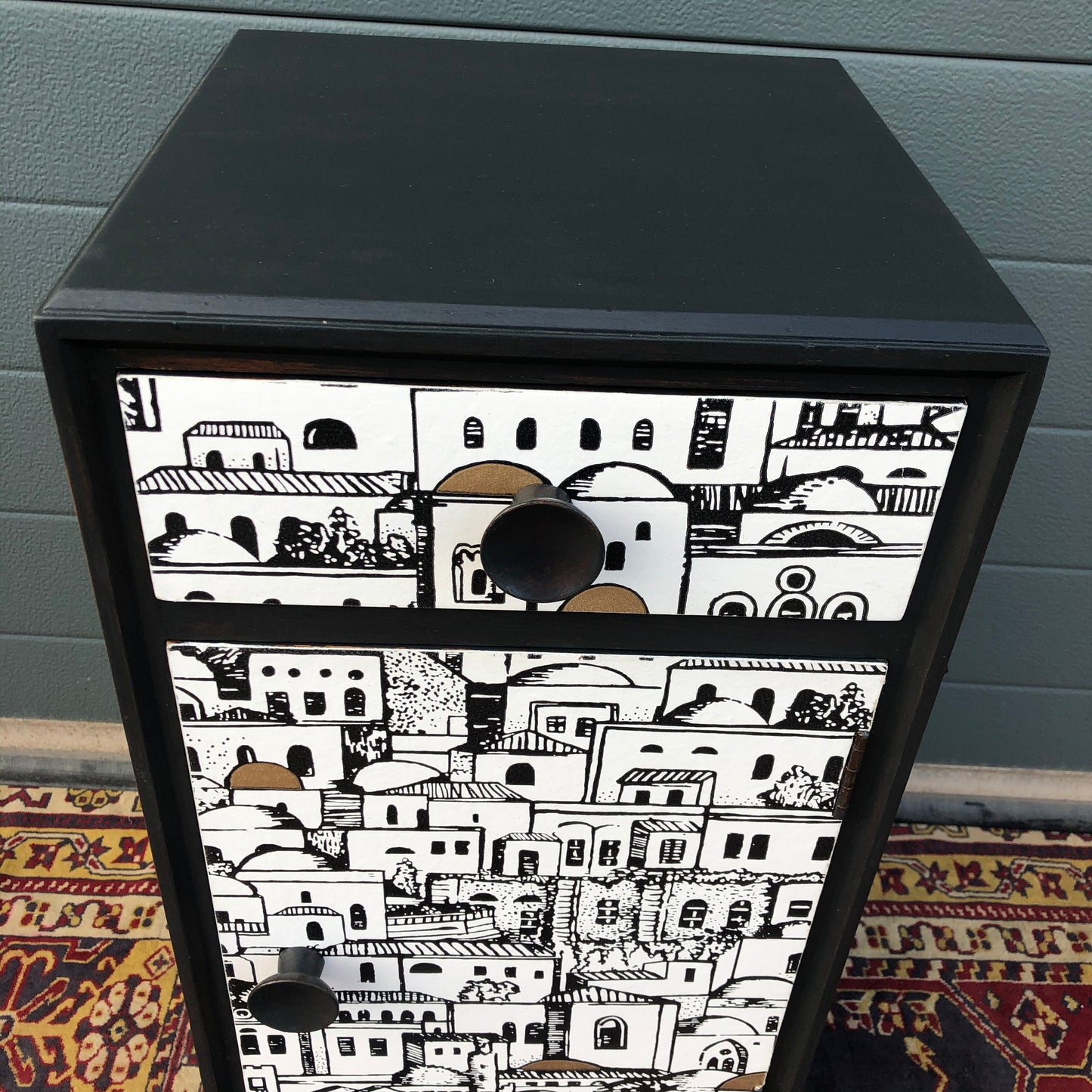 Pair Of Refinished Art Deco Style Bedside Cabinets / Bedside Tables ( SOLD )