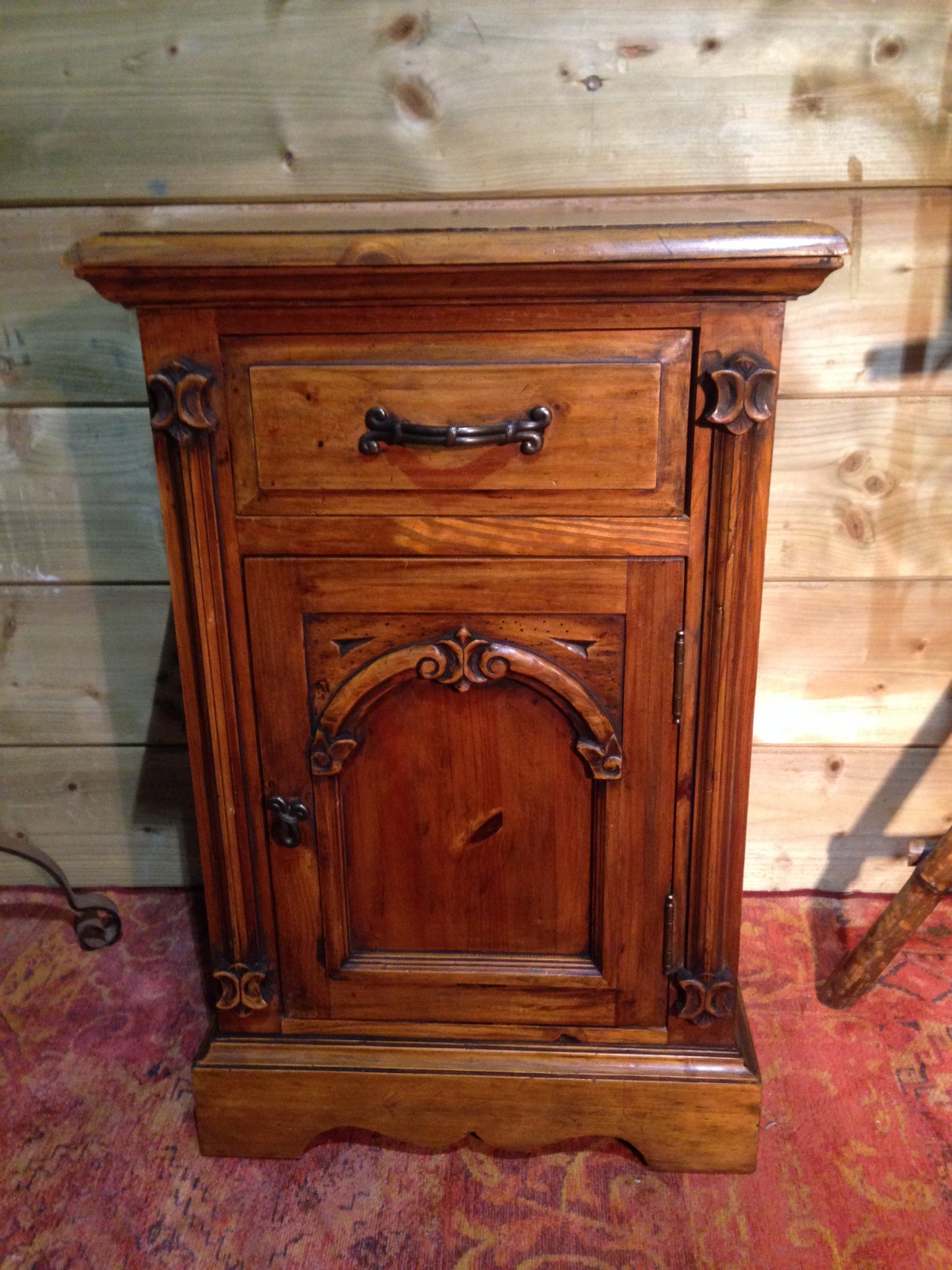 211.....Vintage Gothic Style Bedside Cabinet / Pine Bedside Table SOLD