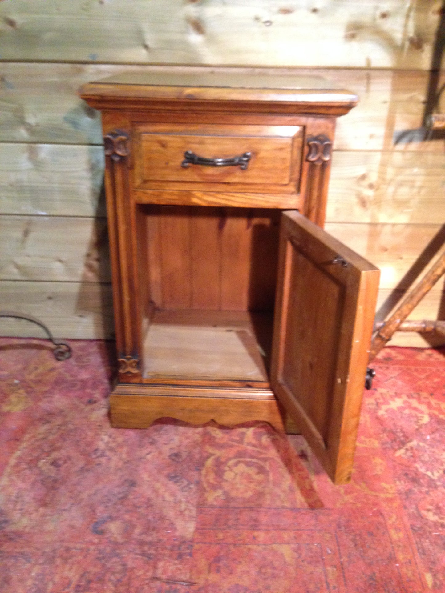 211.....Vintage Gothic Style Bedside Cabinet / Pine Bedside Table SOLD