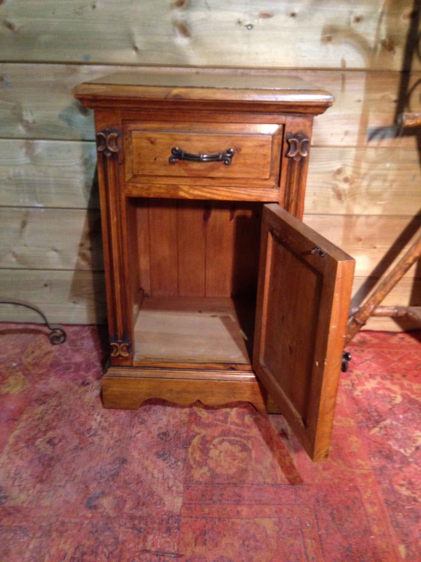 211.....Vintage Gothic Style Bedside Cabinet / Pine Bedside Table SOLD