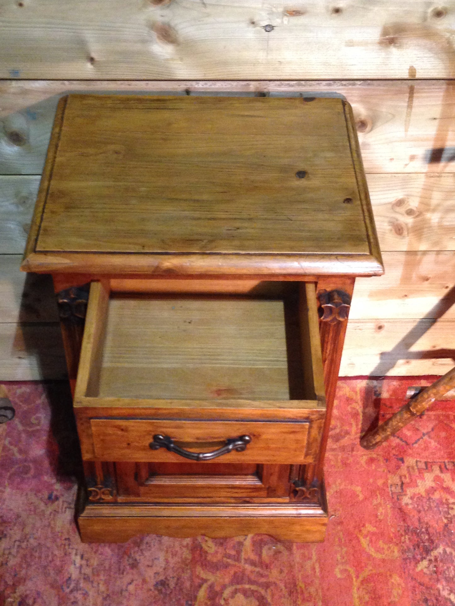 211.....Vintage Gothic Style Bedside Cabinet / Pine Bedside Table SOLD