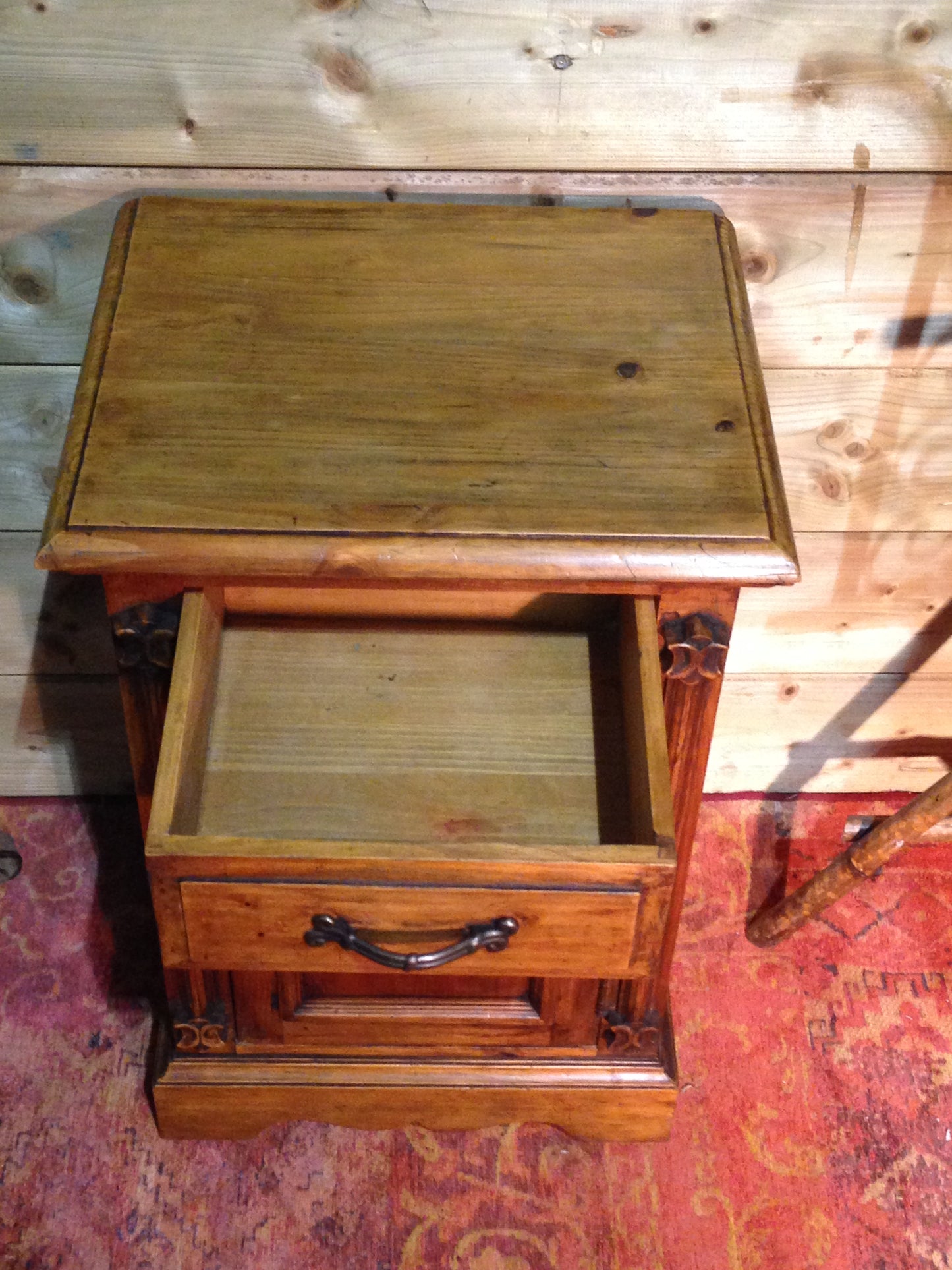 211.....Vintage Gothic Style Bedside Cabinet / Pine Bedside Table SOLD