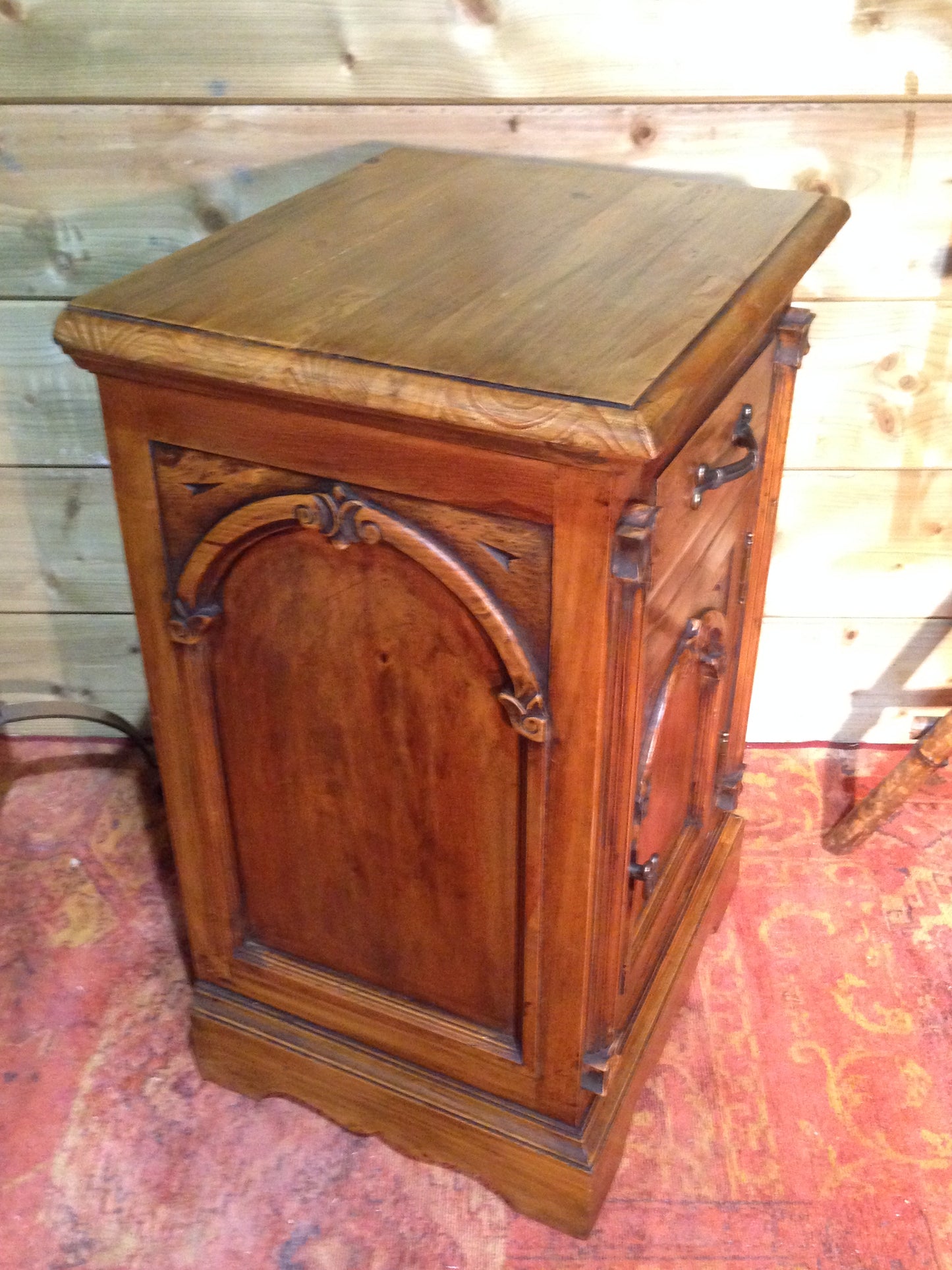 211.....Vintage Gothic Style Bedside Cabinet / Pine Bedside Table SOLD