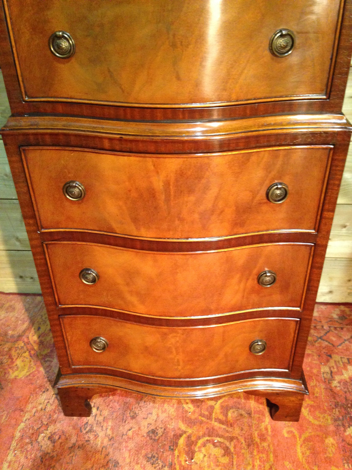 209.....Vintage Reprodux Mahogany Chest On Chest / Tallboy Chest