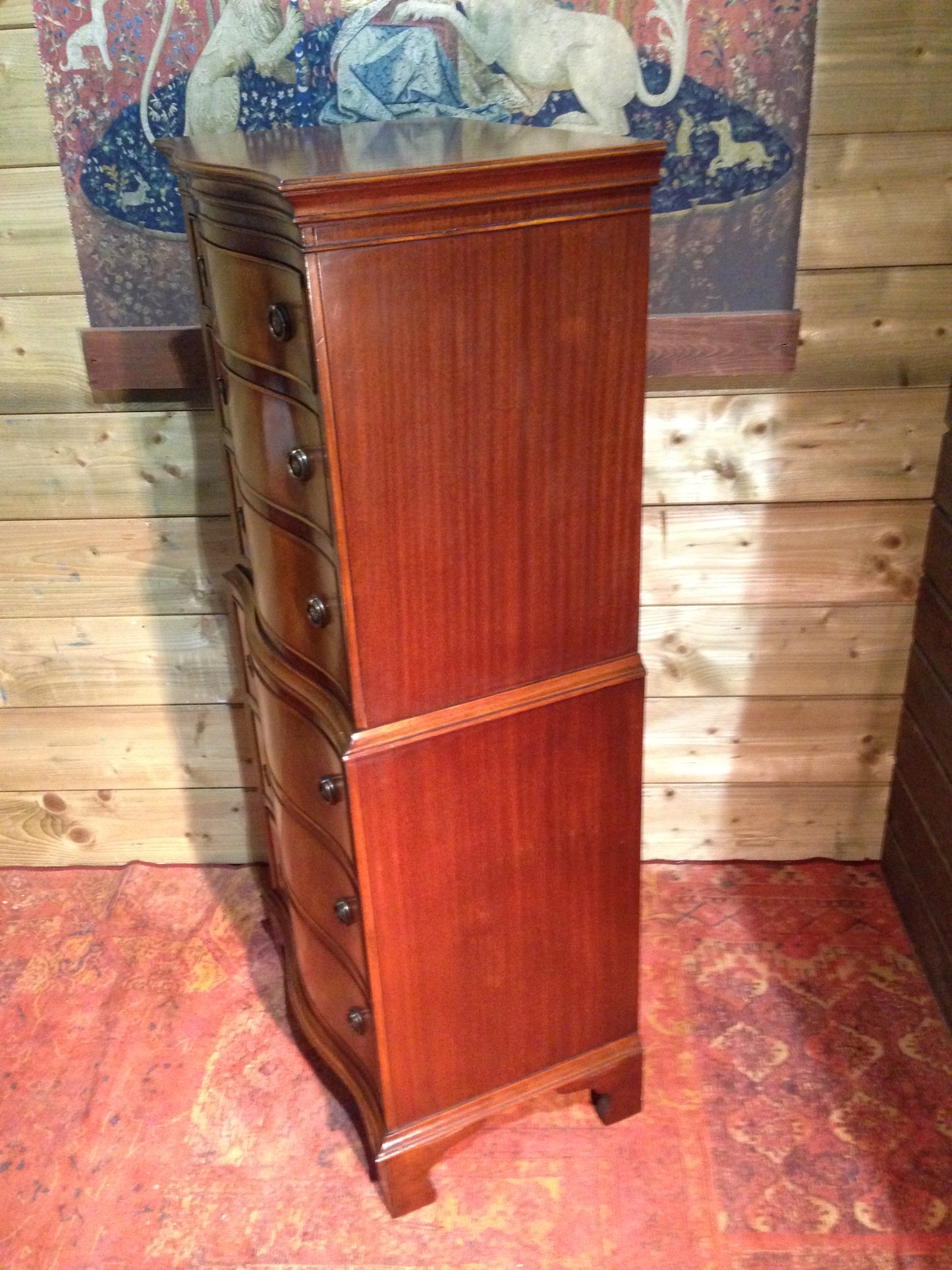 209.....Vintage Reprodux Mahogany Chest On Chest / Tallboy Chest