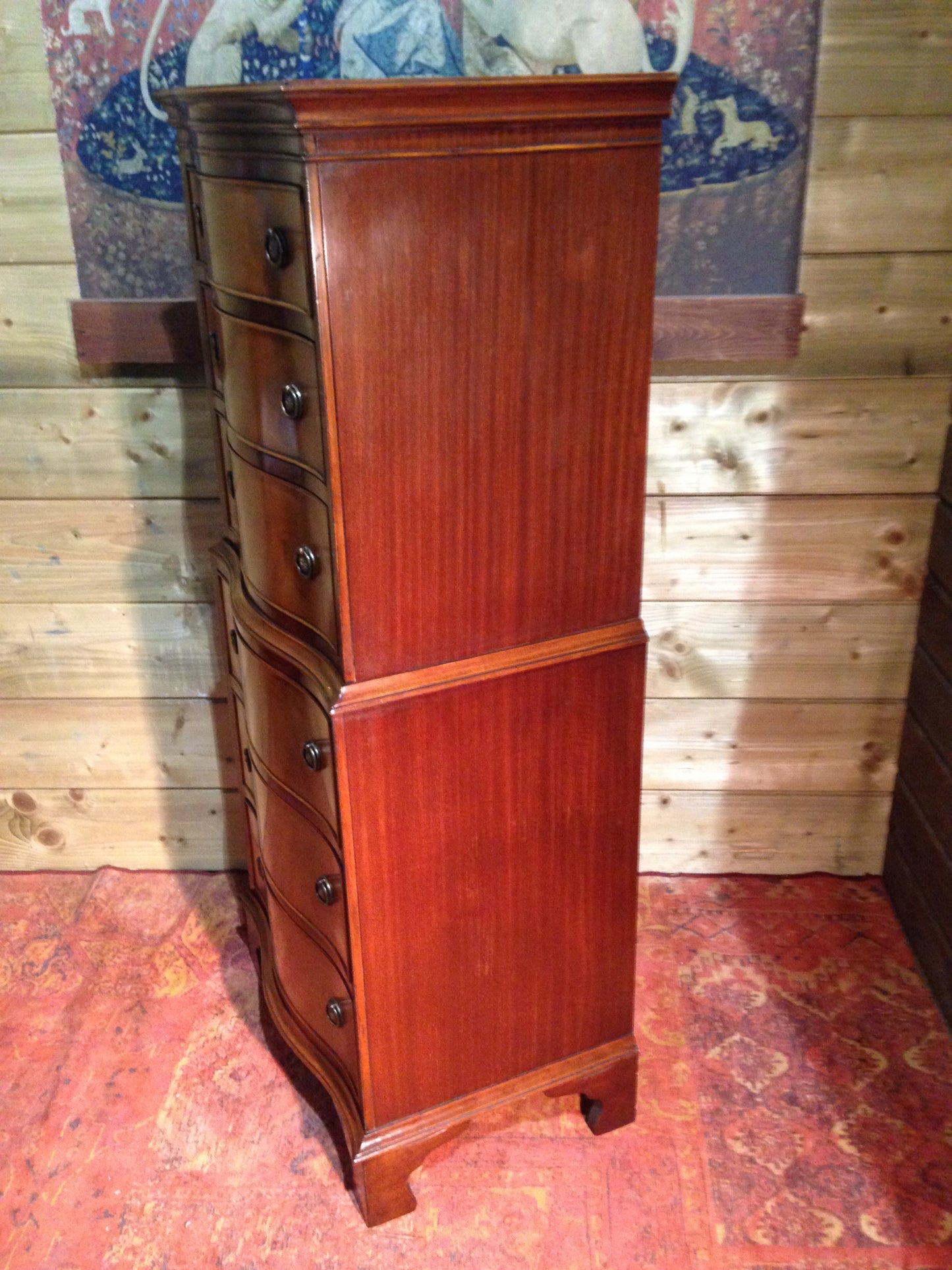209.....Vintage Reprodux Mahogany Chest On Chest / Tallboy Chest